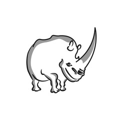 Graphical of rhinos isolated on white background,vector illustration