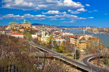 Fototapeta na wymiar Budapest Danube river waterfront panoramic view