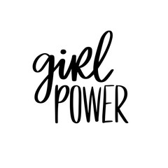 Fototapeta na wymiar Girl power vector inscription. GRL PWR hand lettering. Feminist slogan.