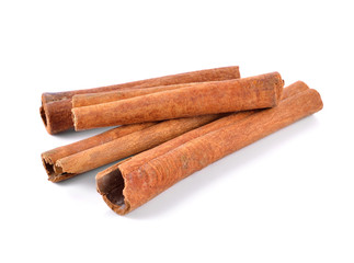 Cinnamon on white background