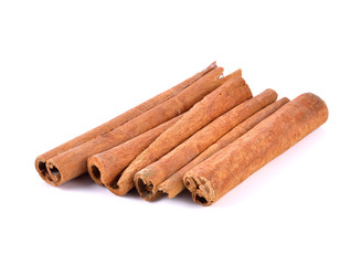 Cinnamon on white background