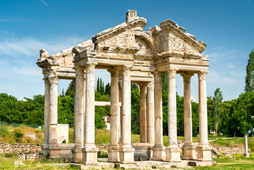 Fototapeta premium The monumental gateway or tetrapylon at Aphrodisias in Turkey