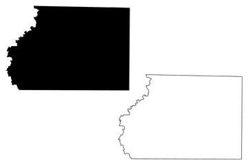 Ashley County, Arkansas (U.S. county, United States of America,USA, U.S., US) map vector illustration, scribble sketch Ashley map