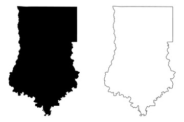 Bradley County, Arkansas (U.S. county, United States of America,USA, U.S., US) map vector illustration, scribble sketch Bradley map