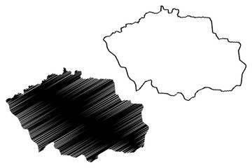 Uvs Province (aimags, Provinces of Mongolia) map vector illustration, scribble sketch Uvs Aimag map....