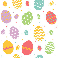 Easter eggs vector color seamless pattern.