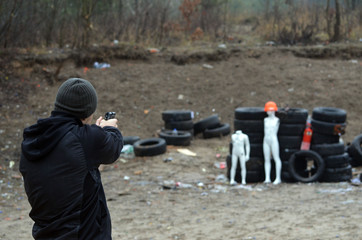 Unformal shooting range near Kiev. Kiev Region, Ukraine