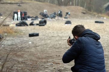 Unformal shooting range near Kiev. Kiev Region, Ukraine
