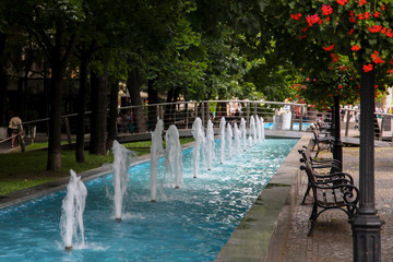 The fountain in Bratislava, Slovakia, historical center