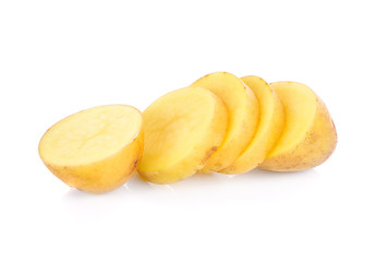 Potato sliced isolated on white background