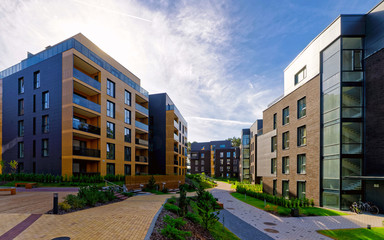 Modern european complex of apartment buildings reflex