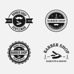 Fototapeta premium Barbershop Vintage Logo Vector Collections