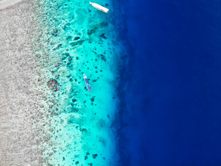 Drone photo of sea in Gili Islands, Indonesia