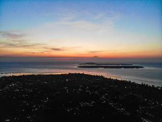 Fototapeta na wymiar Drone photo of Gili Islands, Indonesia