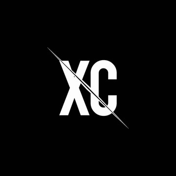XC logo monogram with slash style design template