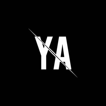 YA logo monogram with slash style design template
