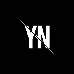 YN logo monogram with slash style design template - obrazy, fototapety, plakaty