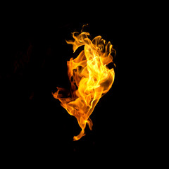 Fire on a black background