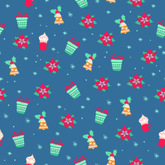 Seamless winter holiday's pattern. Vector background