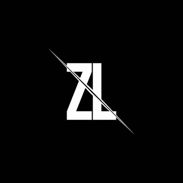 ZL logo monogram with slash style design template