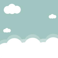 Sky blue background with clouds vector illustration