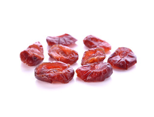 Dried cranberries isolated on white background