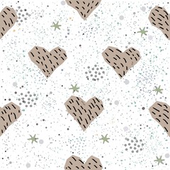 Cute Hearts Background. Seamless Pattern with hearts.
