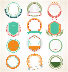 Super sale retro badges and labels vector collection