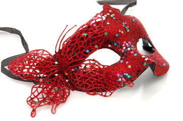 red Christmas mask for women