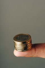 stack of one euro coins