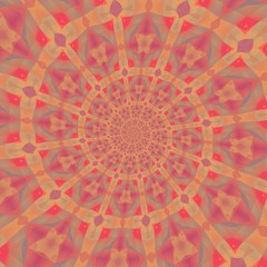 Bohemian decorative element, indian henna design, retro circle ornament on red. Mandala colored, tribal vintage background with a medallion. Pattern with abstract art flower for Tibetan yoga.