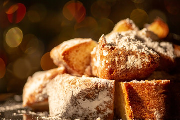 Pandoro bits by Christmas tree