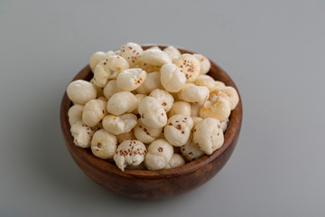 Crispy Lotus pops Seeds or Phool Makhana  served in a bowl