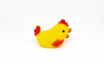 yellow chicken on white background