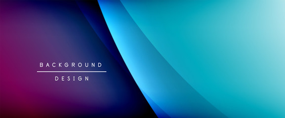 Wave liquid style lines with shadows and light on gradient background. Trendy simple fluid color gradient abstract background with dynamic straight shadow line effect