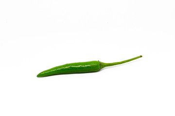 green chili pepper isolated on white background