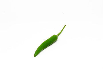 green chili pepper isolated on white background
