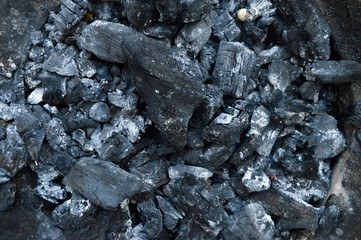 coal on black background