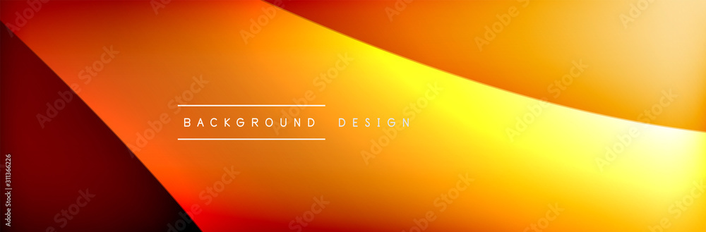 Aufkleber flowing waves with 3d shadow effects and fluid gradients. dynamic trendy abstract background. vector