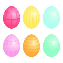 Set of Easter eggs isolated on white background