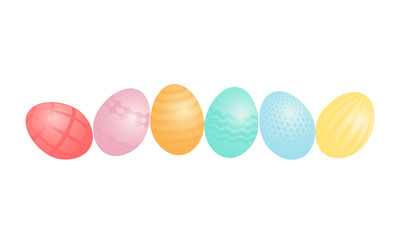 Set of Easter eggs isolated on white background