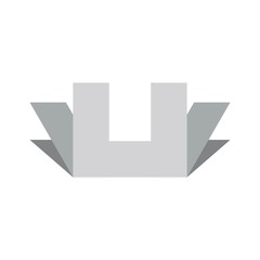 letter u 3d gradient motion logo vector
