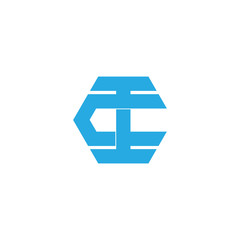 Obraz premium letter ct overlapping geometric symbol logo vector