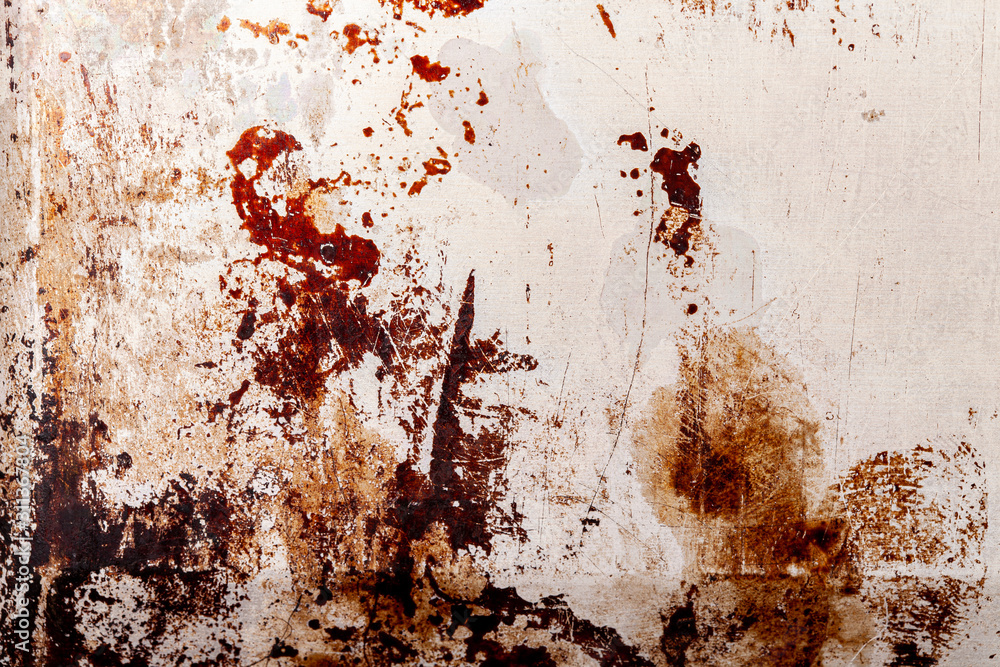 Poster iron wall with scratches and rust. background for design