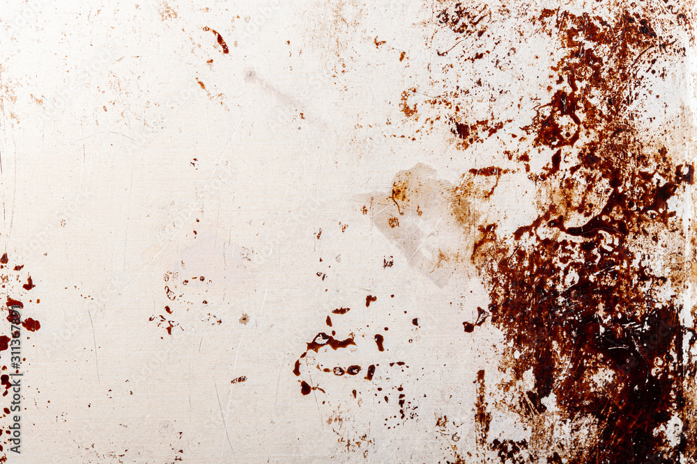 Poster iron wall with scratches and rust. background for design