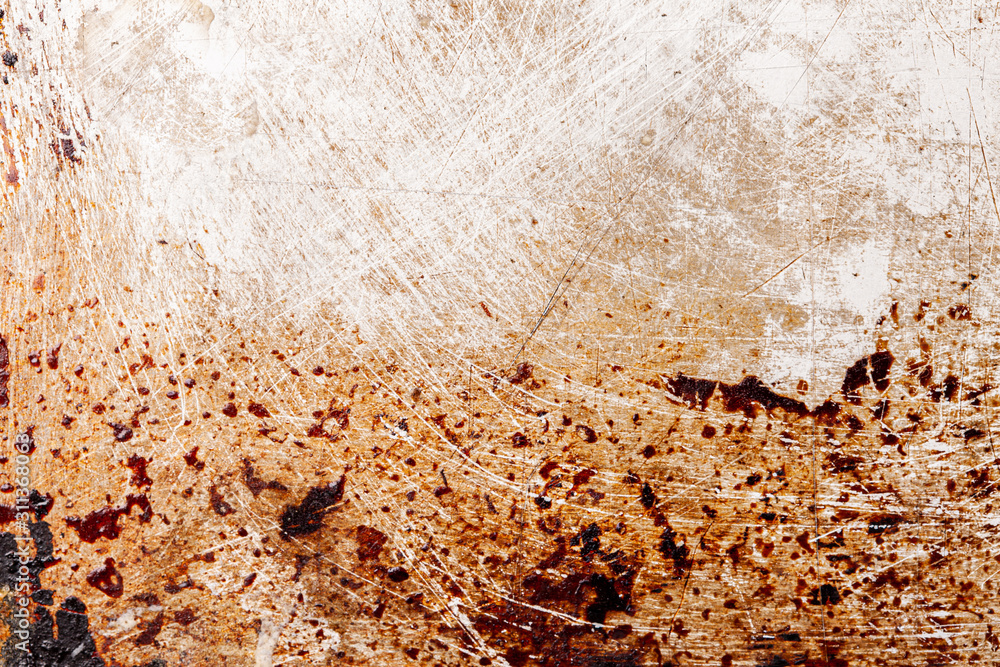 Poster iron wall with dirt and rust. background for design