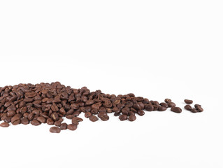 Coffee beans on white background