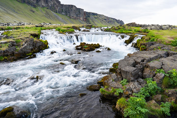 Naklejka na ściany i meble Water Stream and Cascades in Iceland