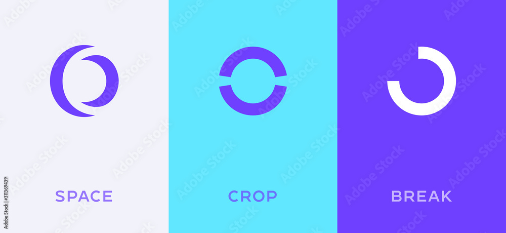 Poster set of letter o or number 0 minimal logo icon design template elements