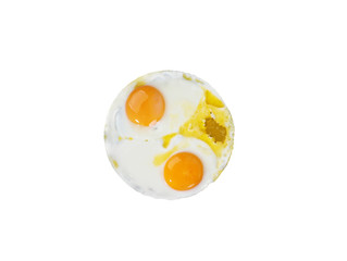 Fried egg on isolated on white background